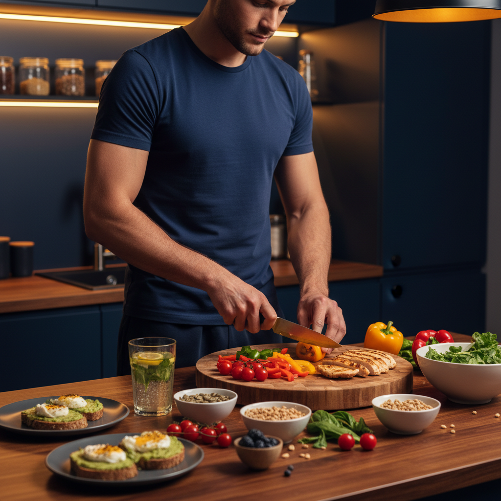 Man exercising at gym