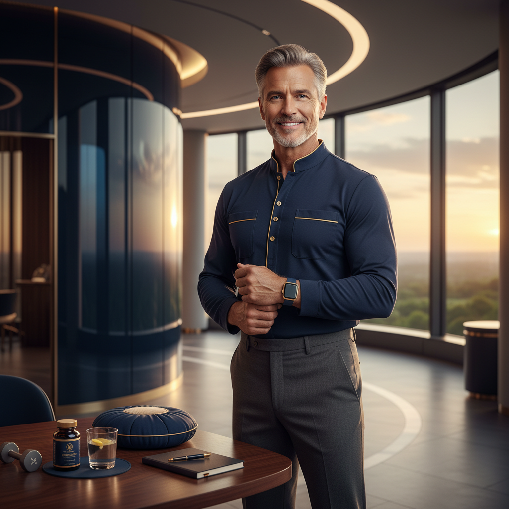 Man exercising and living healthy