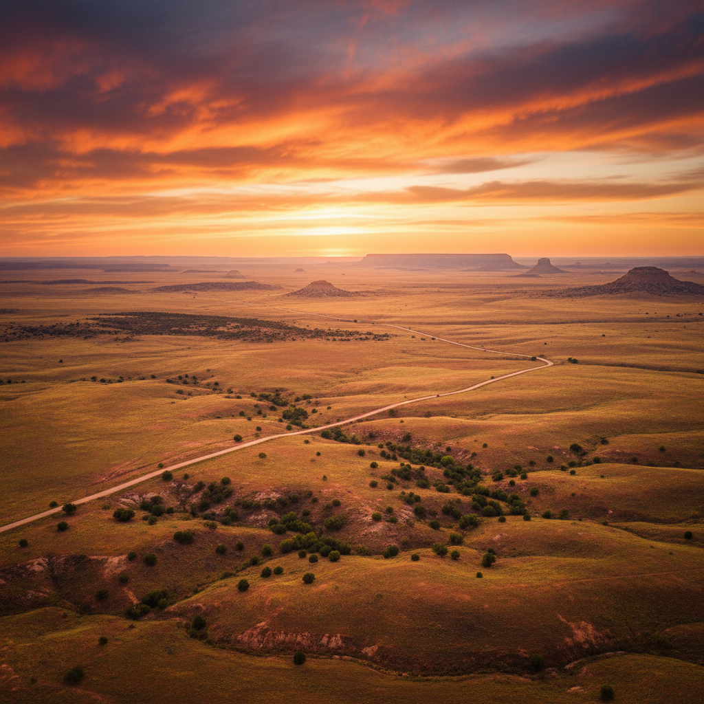 Texas landscape with wide open sky