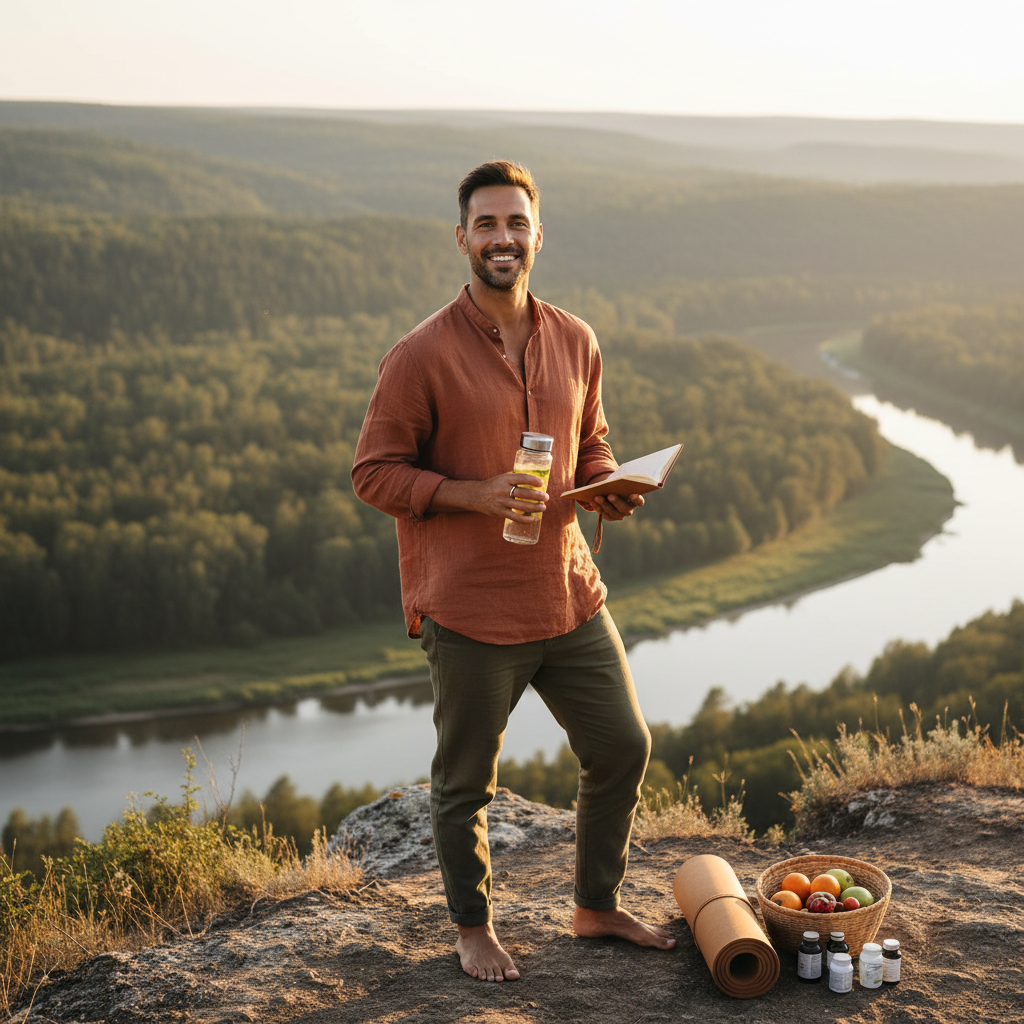 Man exercising representing holistic wellness